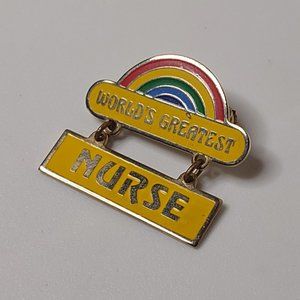 Vintage 1979 Worlds Greatest Nurse Rainbow Pin